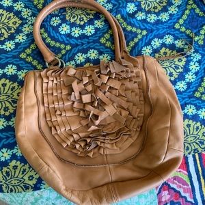Lucky Penny fringed leather tote for ANTHROPOLOGIE